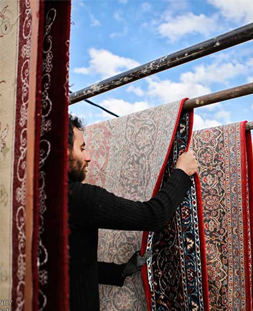خشک کردن قالی در قالیشویی گیشا